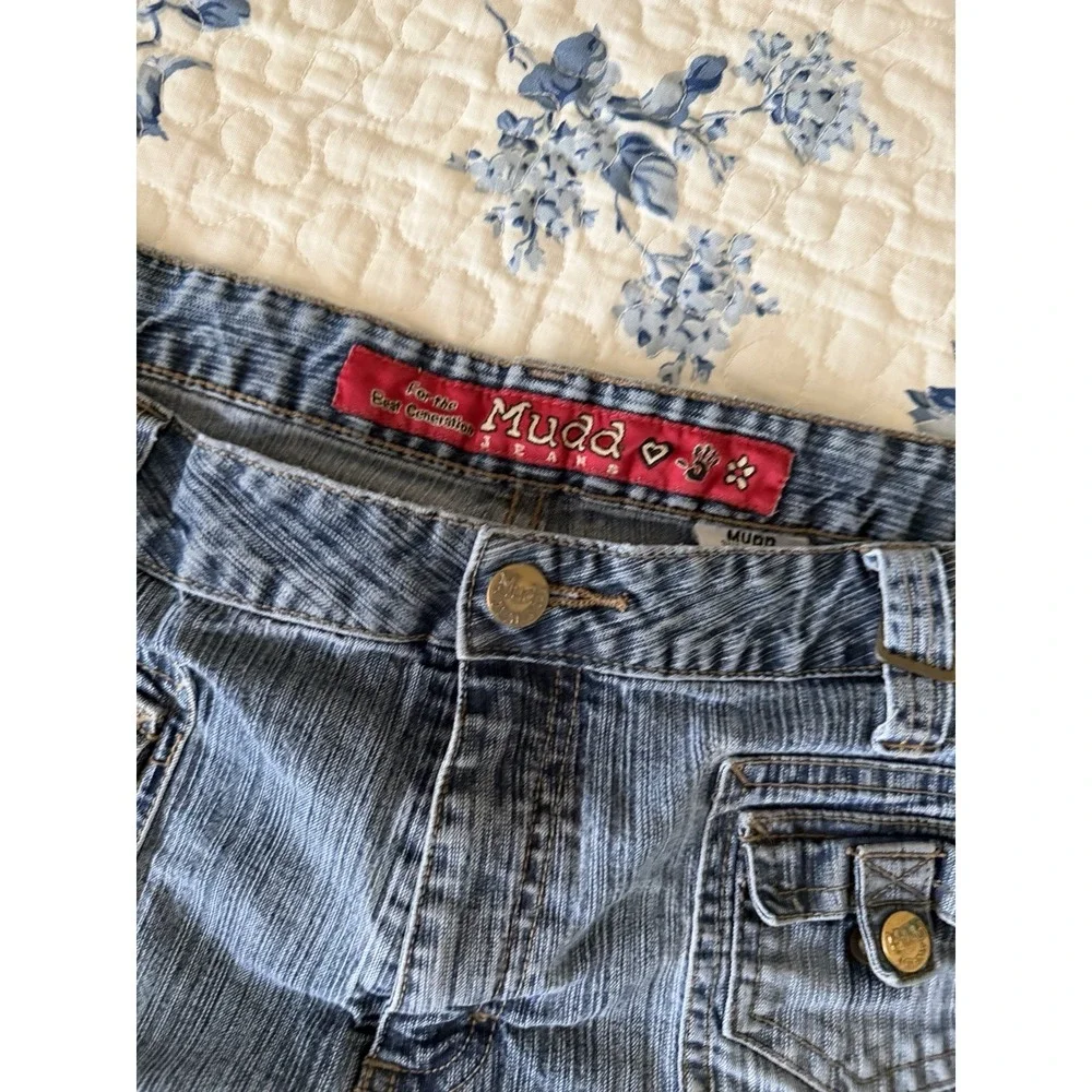 Y2K Mudd Denim Jean Shorts Women's‎ Sz 17 Fits 32W Vintage Low Rise 90's